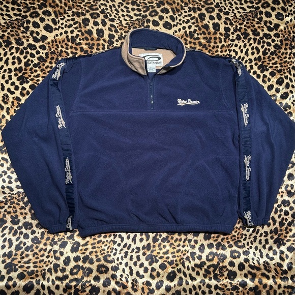 Vintage Notre Dame Gimme The Ball Navy & Tan Fleece Quarter Zip Pullover - Picture 1 of 7